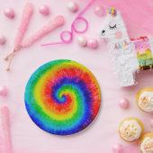 レインボー絞り染料アルコールインク ペーパープレート (パーティー)