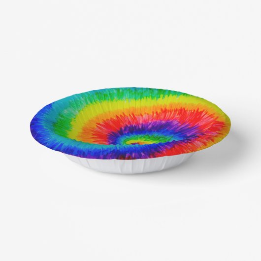 レインボー絞り染料アルコールインク ペーパーボウル (傾斜あり)