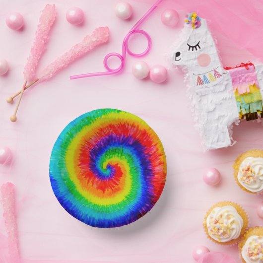 レインボー絞り染料アルコールインク ペーパーボウル (パーティー)