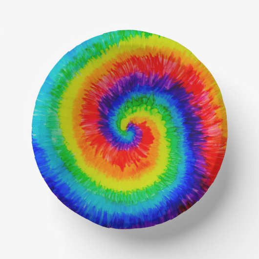 レインボー絞り染料アルコールインク ペーパーボウル (正面)