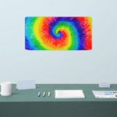 レインボー絞り染料アルコールインク 横断幕 (トレードショー)