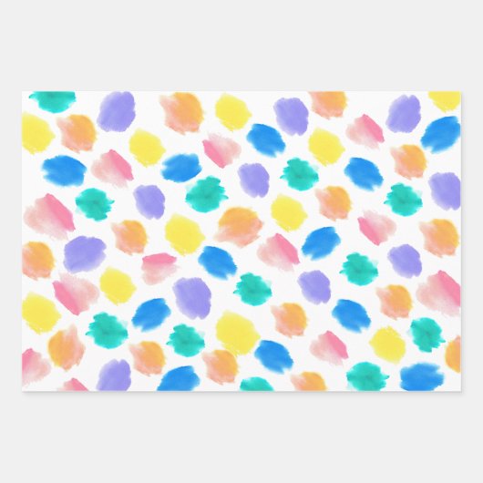 レインボー絵を描とSIP誕生日パーティー ラッピングペーパーシート (正面3)