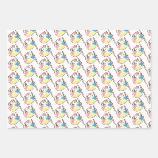 レインボー絵を描とSIP誕生日パーティー ラッピングペーパーシート (正面2)