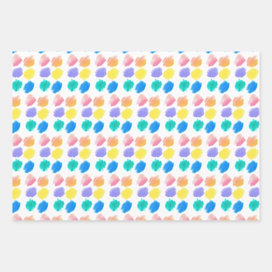 レインボー絵を描とSIP誕生日パーティー ラッピングペーパーシート (正面)