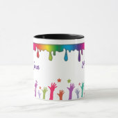 レインボー絵を描アート先生最高の先生 マグカップ (中央)