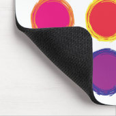 レインボー絵を描サークルブルーピンクイエローオレンジ マウスパッド (コーナー)
