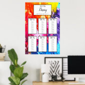 レインボー絵を描シーティングチャート ポスター (ホームオフィス)