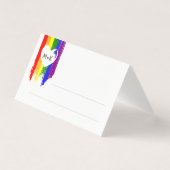 レインボー絵を描ストロークハートイニシャル結婚ゲイ (正面)