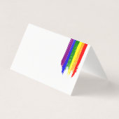 レインボー絵を描ストロークハートイニシャル結婚ゲイ (裏面)