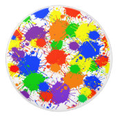 レインボー絵を描スプラッシュドロワープルセラミックノブ セラミックノブ (正面)