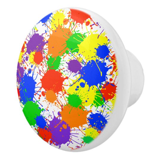 レインボー絵を描スプラッシュドロワープルセラミックノブ セラミックノブ (右)