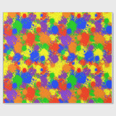 レインボー絵を描スプラッシュバースデーパーティーのギフトラップ ラッピングペーパー (フラット)