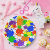 レインボー絵を描スプラッシュバースデーパーティー紙プレート ペーパープレート (パーティー)
