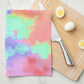 レインボー絵を描スプレー効果ティータオル キッチンタオル (四つ折り)