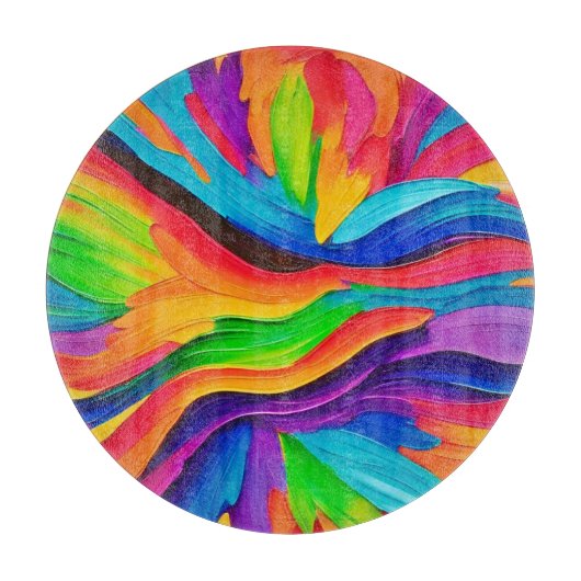 レインボー絵を描スワール カッティングボード (正面)