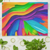 レインボー絵を描スワール キッチンタオル (折り畳み)