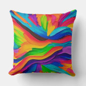 レインボー絵を描スワール クッション (正面)