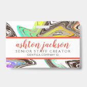 レインボー絵を描ス・ストローク会社IDバッジ バッジ (裏面)