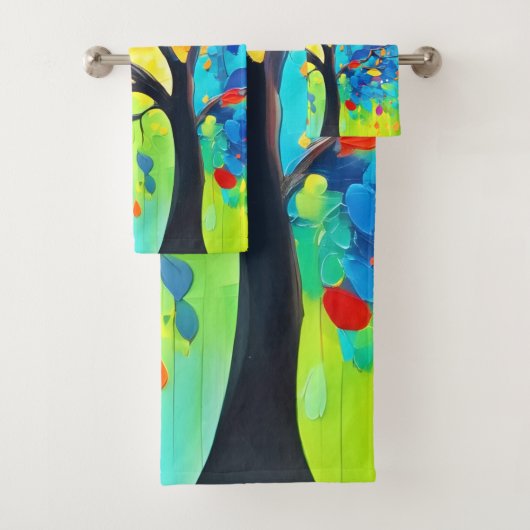 レインボー絵を描ツリー バスタオルセット (インサイチュ)