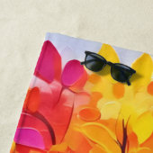 レインボー絵を描ツリー ビーチタオル (インサイチュ)