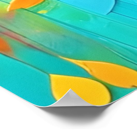 レインボー絵を描ツリー ポスター (角)