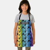 レインボー絵を描ハンドプリントオールオーバープリントエプロン エプロン (インサイチュ)