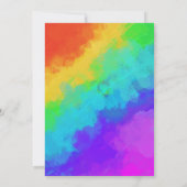 レインボー絵を描ハートゲイレズ結婚ビアン 招待状 (裏面)