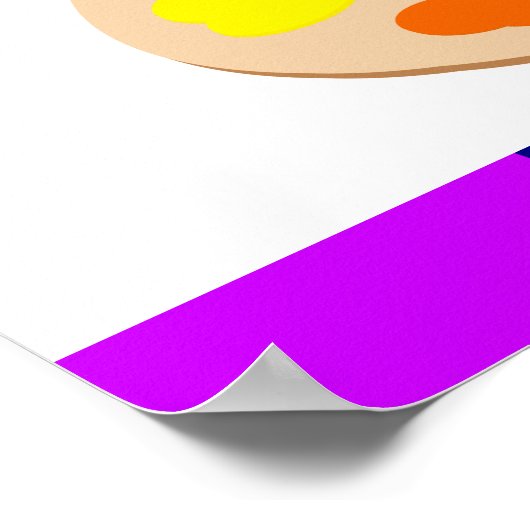 レインボー絵を描パレットアート誕生日パーティバナー ポスター (角)