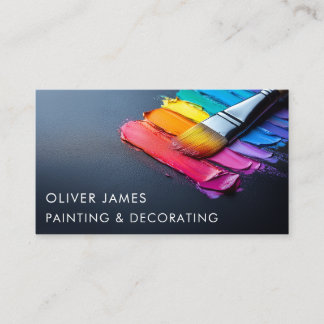 レインボー絵を描ブシの絵を描アーティス飾ト 名刺