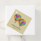 レインボー絵を描ホットエアバルーンのカスタムウェディング フェイバータグ (インサイチュ)