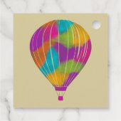 レインボー絵を描ホットエアバルーンのカスタムウェディング フェイバータグ (裏面)
