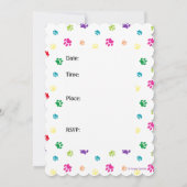 レインボー絵を描ポーププリントペット誕生日招待状 招待状 (裏面)