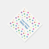 レインボー絵を描ポーププリントペット誕生日 スタンダードカクテルナプキン (角)