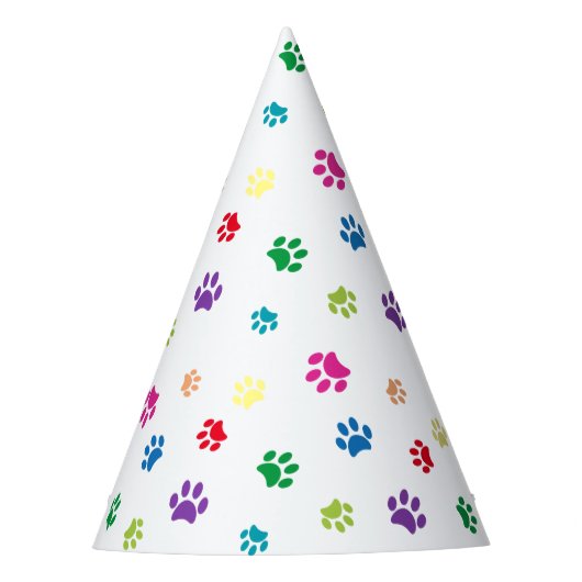 レインボー絵を描ポープ・プリント パーティーハット (正面)