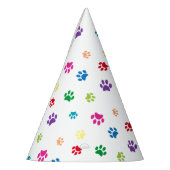 レインボー絵を描ポープ・プリント パーティーハット (左)