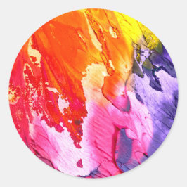 レインボー絵を描封筒用シールシール ラウンドシール