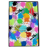 レインボー絵を描(ばちゃばちゃ)跳ねるアーティスト抱き枕 ミディアムペーパーバッグ (正面)