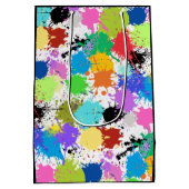 レインボー絵を描(ばちゃばちゃ)跳ねるアーティスト抱き枕 ミディアムペーパーバッグ (裏面)