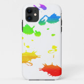 レインボー絵を描(ばちゃばちゃ)跳ねるケースメイトiPhoneケース Case-Mate iPhoneケース (裏面)