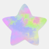 レインボー絵を描（ばちゃばちゃ）跳ねるスターのステッカー 星シール (正面)