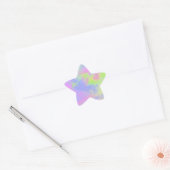 レインボー絵を描（ばちゃばちゃ）跳ねるスターのステッカー 星シール (封筒)