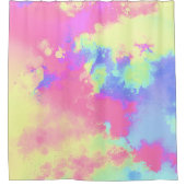 レインボー絵を描（ばちゃばちゃ）跳ねる シャワーカーテン (正面)