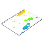 レインボー絵を描（ばちゃばちゃ）跳ねる ノートブック (左側)