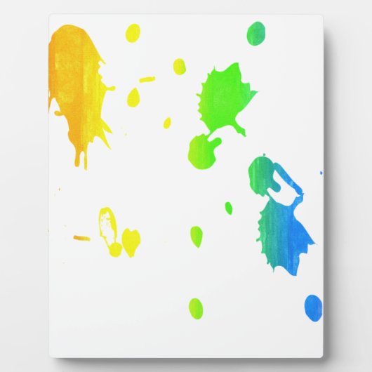レインボー絵を描（ばちゃばちゃ）跳ねる フォトプラーク (正面)