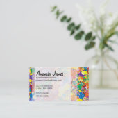 レインボー絵を描（ばちゃばちゃ）跳ねる 名刺 (スタンド正面)