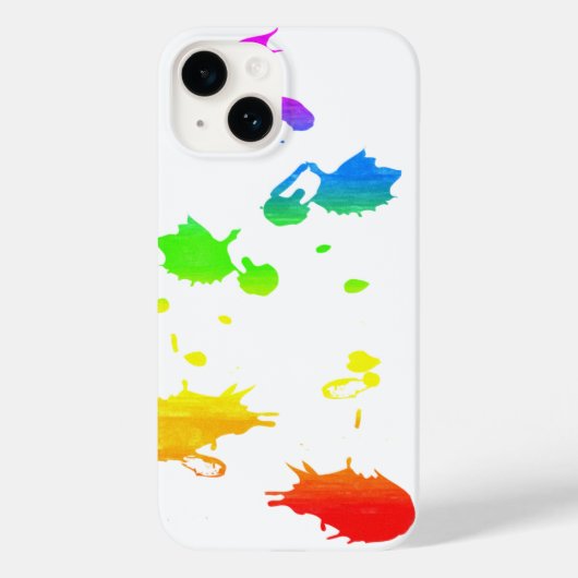 レインボー絵を描（ばちゃばちゃ）跳ねる Case-Mate iPhoneケース (裏面)