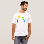 レインボー絵を描（ばちゃばちゃ）跳ねる Tシャツ (正面フル)