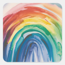 レインボー絵を描 スクエアシール