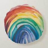 レインボー絵を描 ラウンドクッション (裏面)