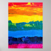 レインボー絵画アクリルゲイカラープライド旗日 ポスター (正面)